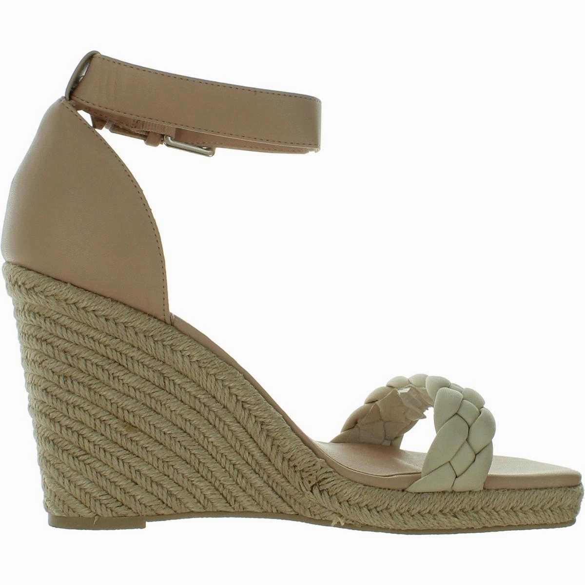 Womens Faux Leather Open Toe Wedge Sandals