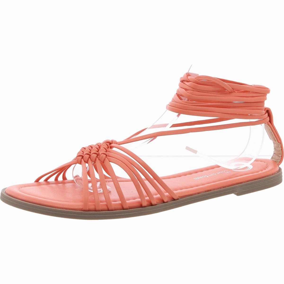 Womens Flat Slip On Strappy Sandals