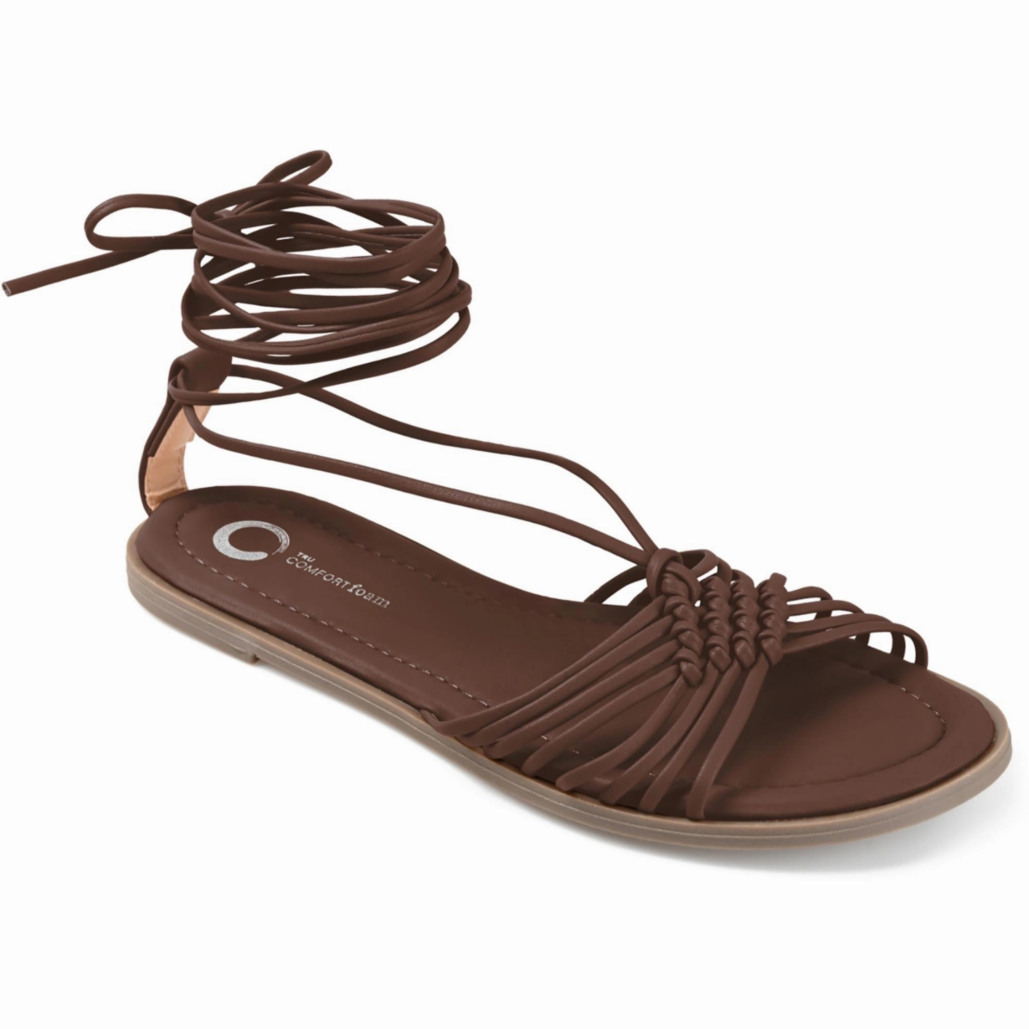 Womens Flat Slip On Strappy Sandals