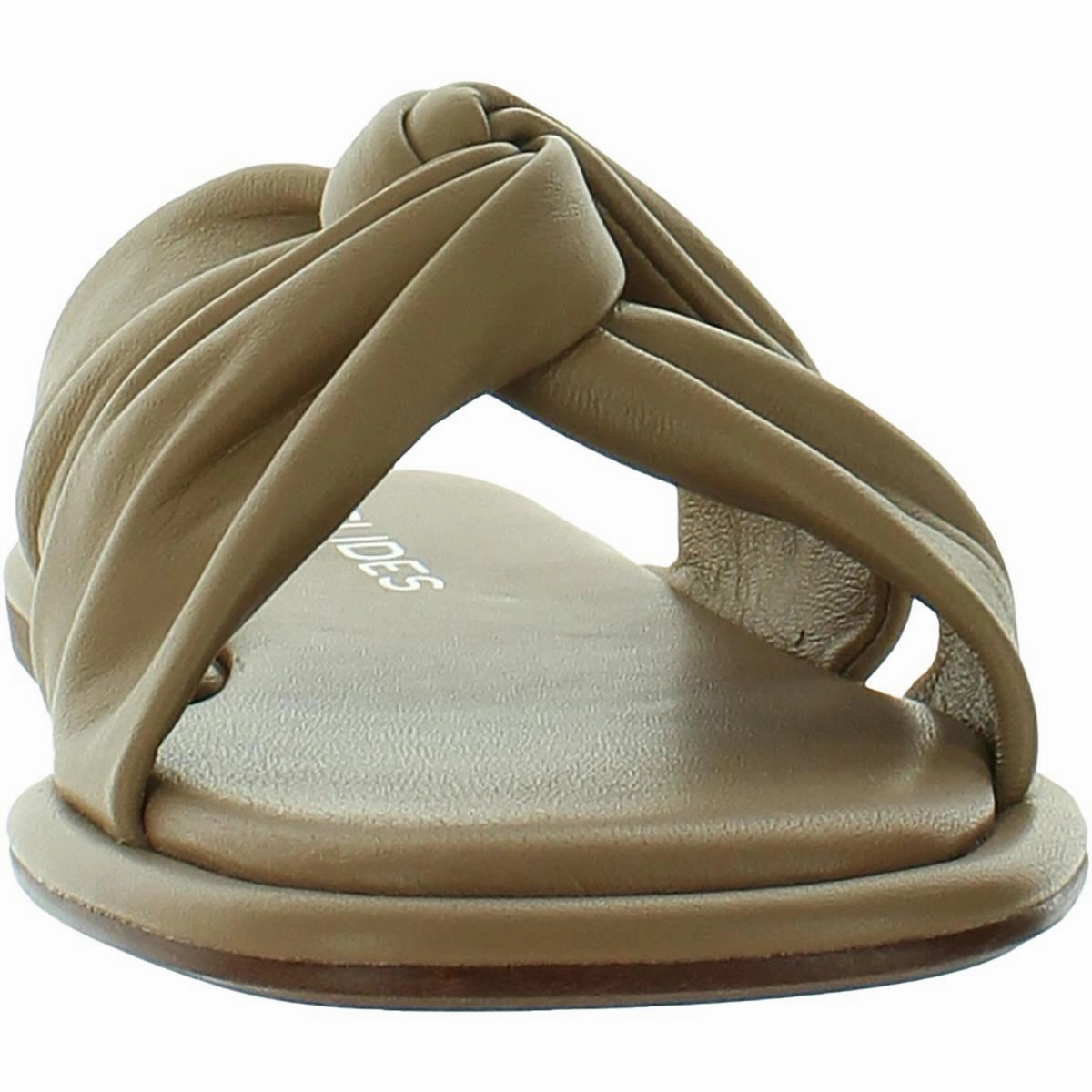 Womens Leather Slip On Slide Sandals