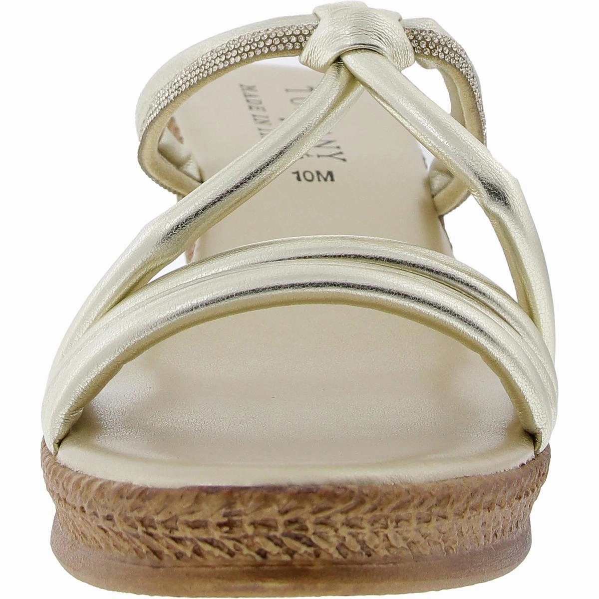 Womens Sequined Manmade Wedge Sandals