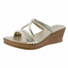 Womens Sequined Manmade Wedge Sandals