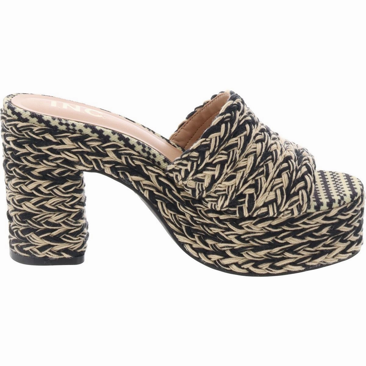 Womens Slip On Peep Toe Block Heel