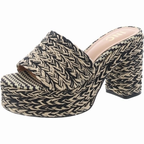 Womens Slip On Peep Toe Block Heel
