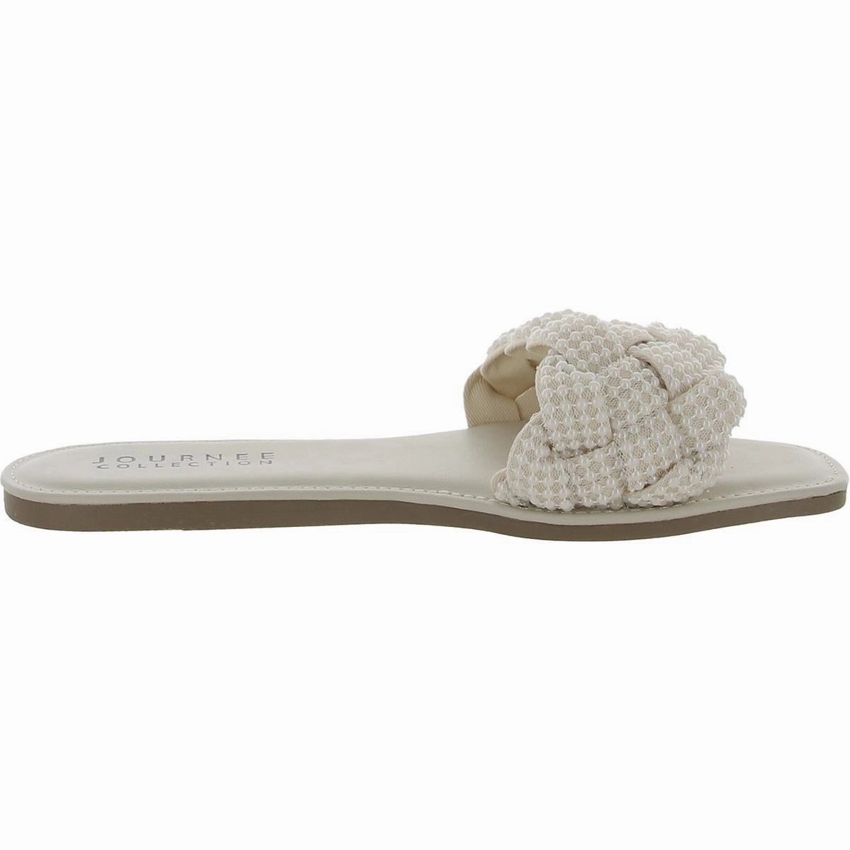 Womens Square Toe Flat Slide Sandals