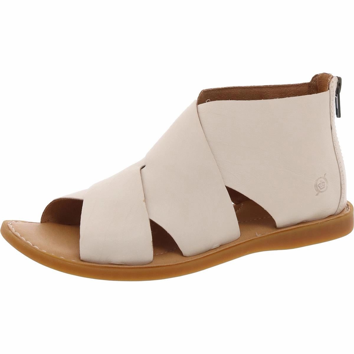 Womens Zipper Leather Gladiator Sandals