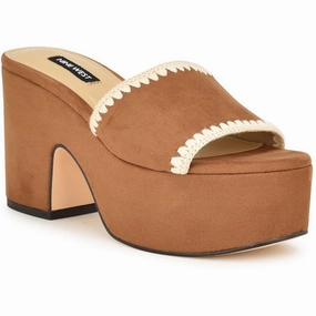 Yickie 2 Womens Embroidered Faux Suede Block Heel