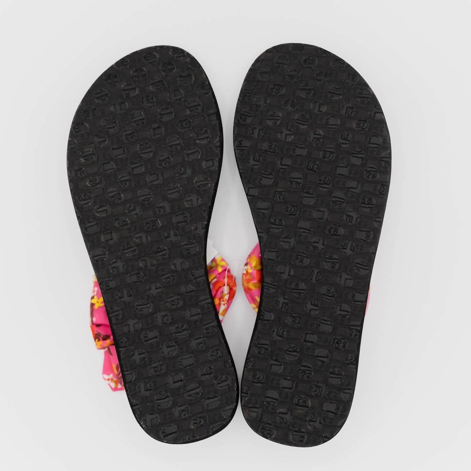 Yoga Sling 2 Floral Flip Flop Thong Sandals In Orange