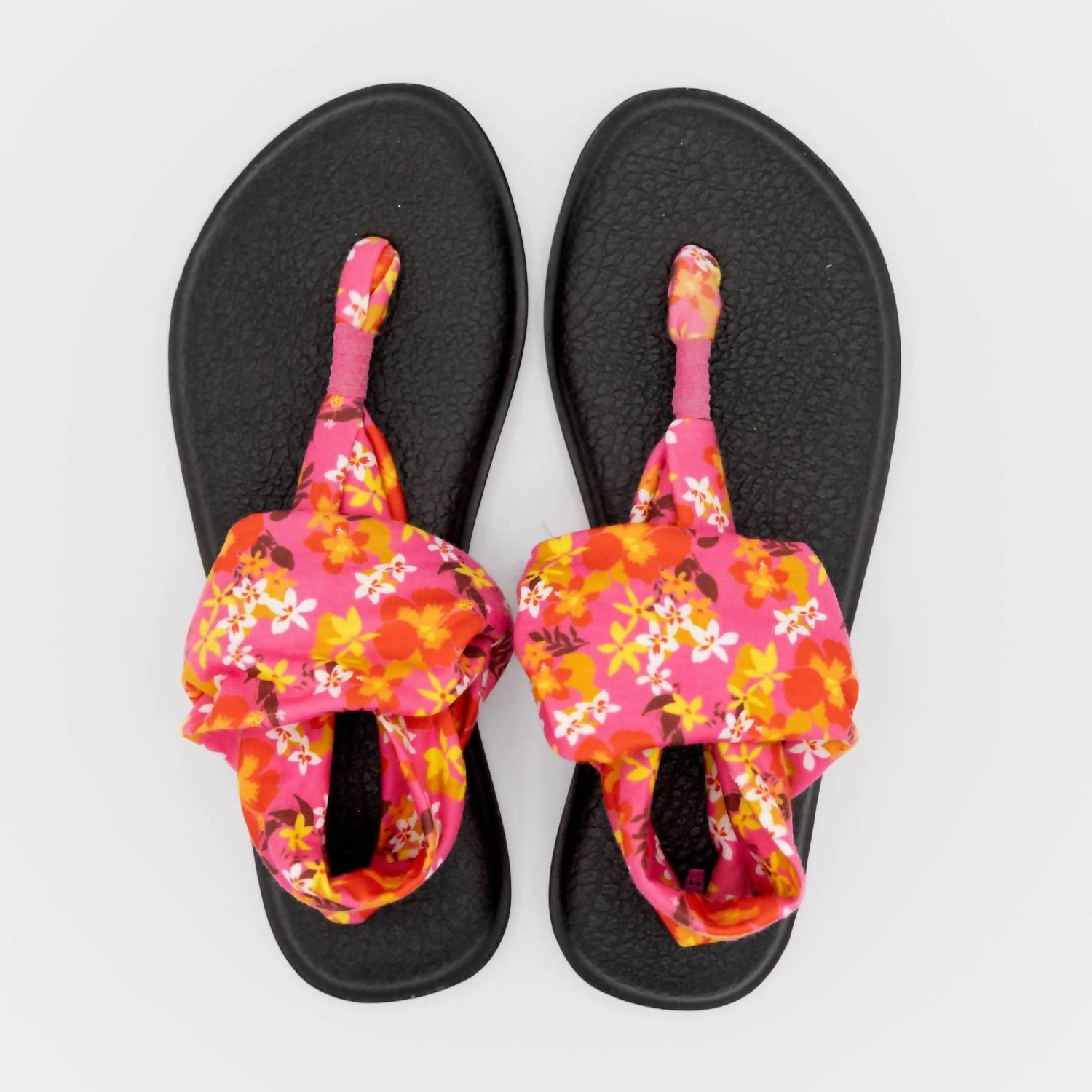 Yoga Sling 2 Floral Flip Flop Thong Sandals In Orange