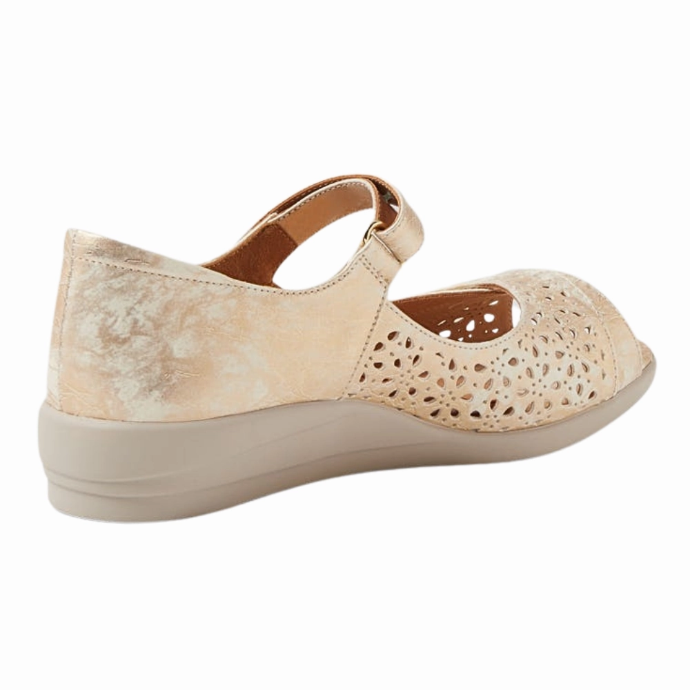 Ziera Daffodil Smudge Metal Leather Sandal (Women's)