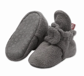 Zutano Cozie Fleece Gripper Baby Bootie Gray