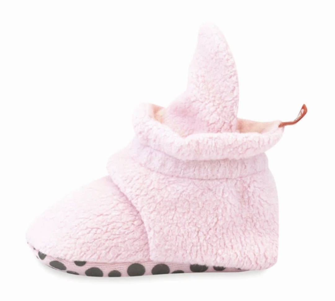 Zutano Cozie Fleece Gripper Bootie Baby Pink