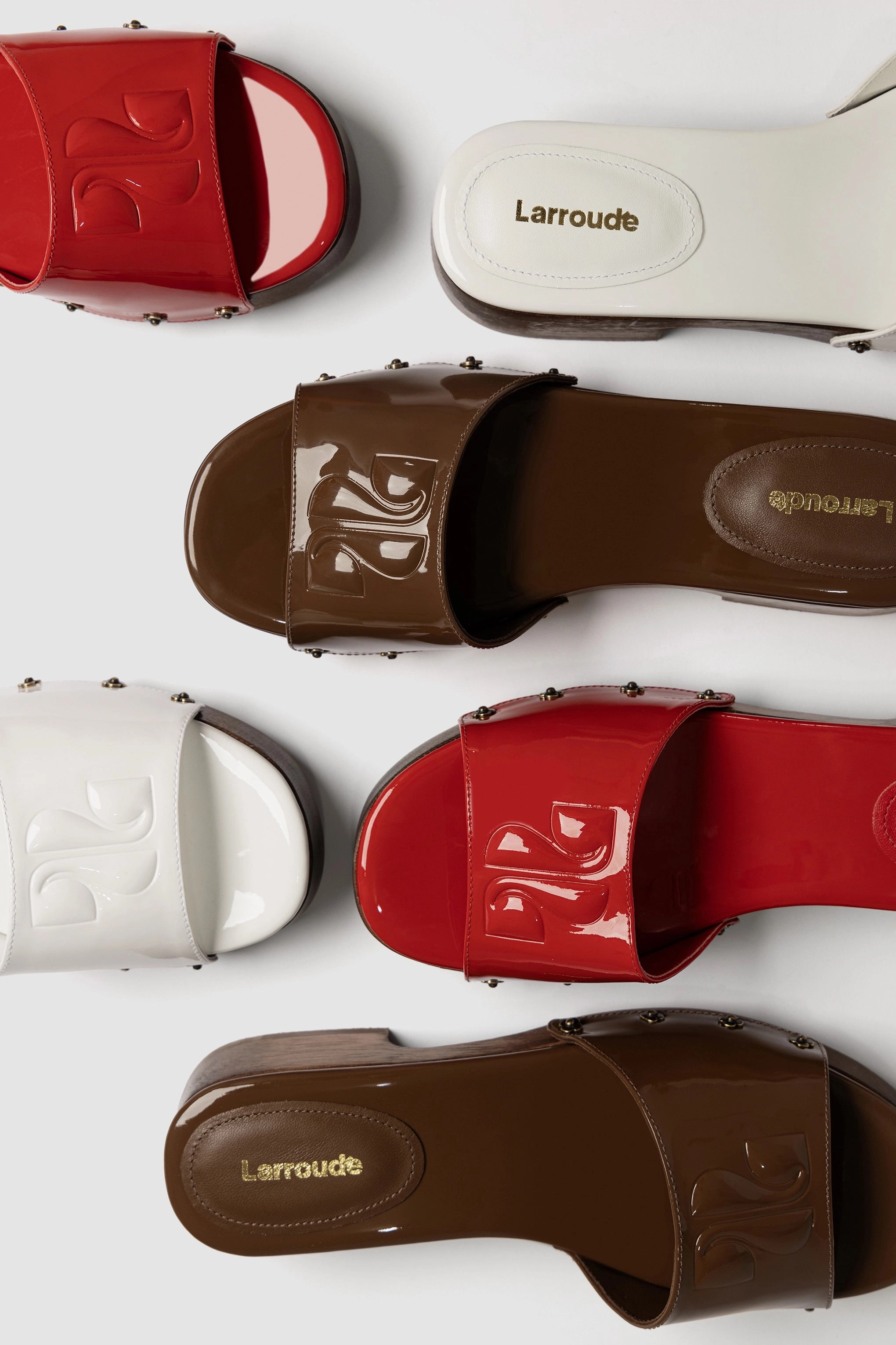 Zuzi Mule In Burnt Umber Patent Leather